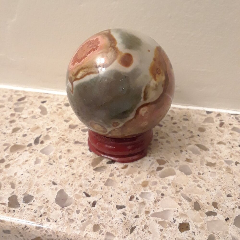Polychrome Jasper Sphere - 45mm - Picture 12 of 12